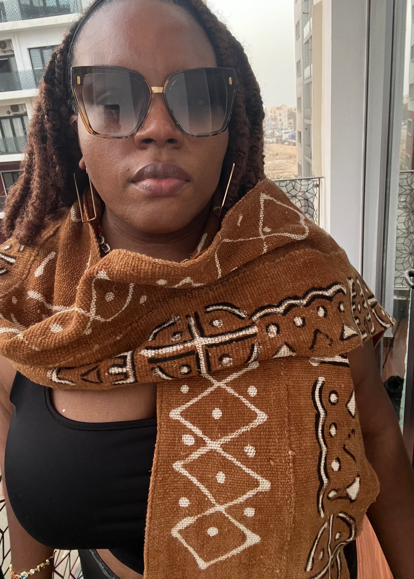 Bogolan Scarf: A Timeless Piece of African Artistry (Brown)