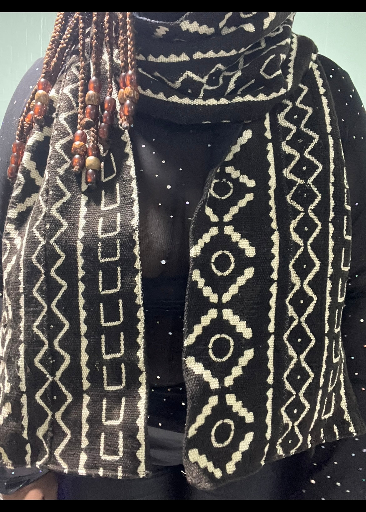 Bogolan Scarf: A Timeless Piece of African Artistry (Black)